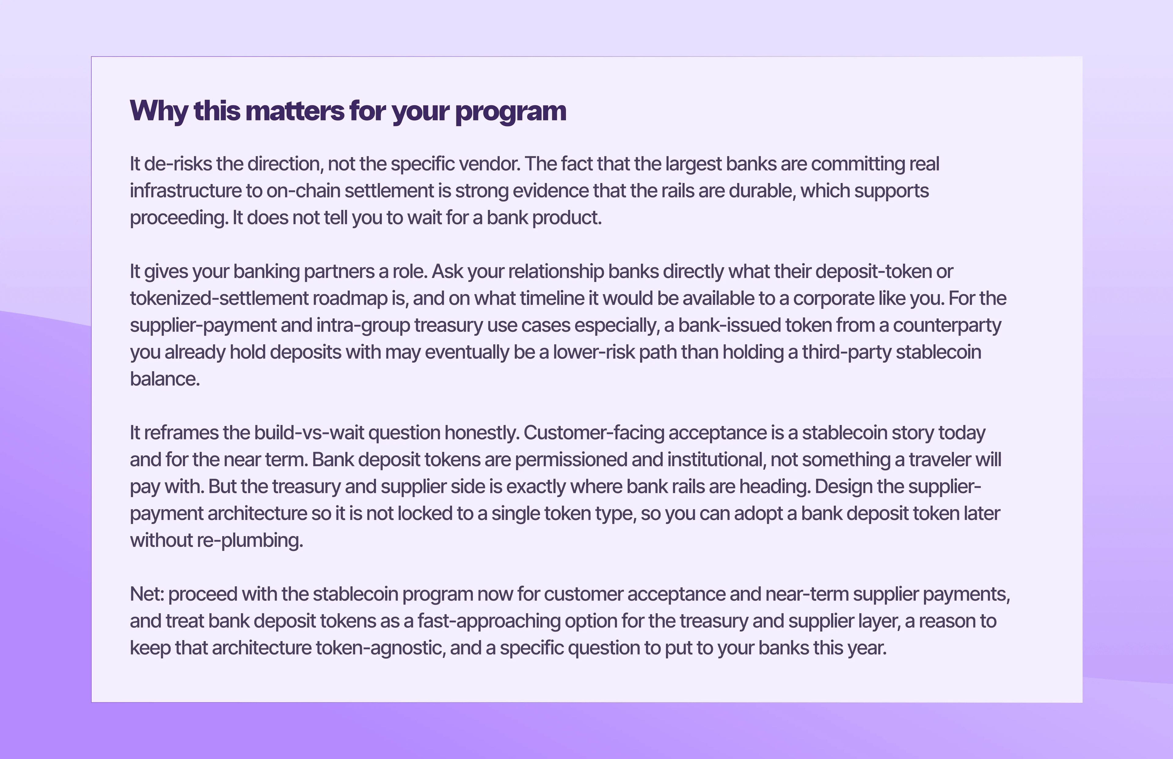 Why this matters for your program