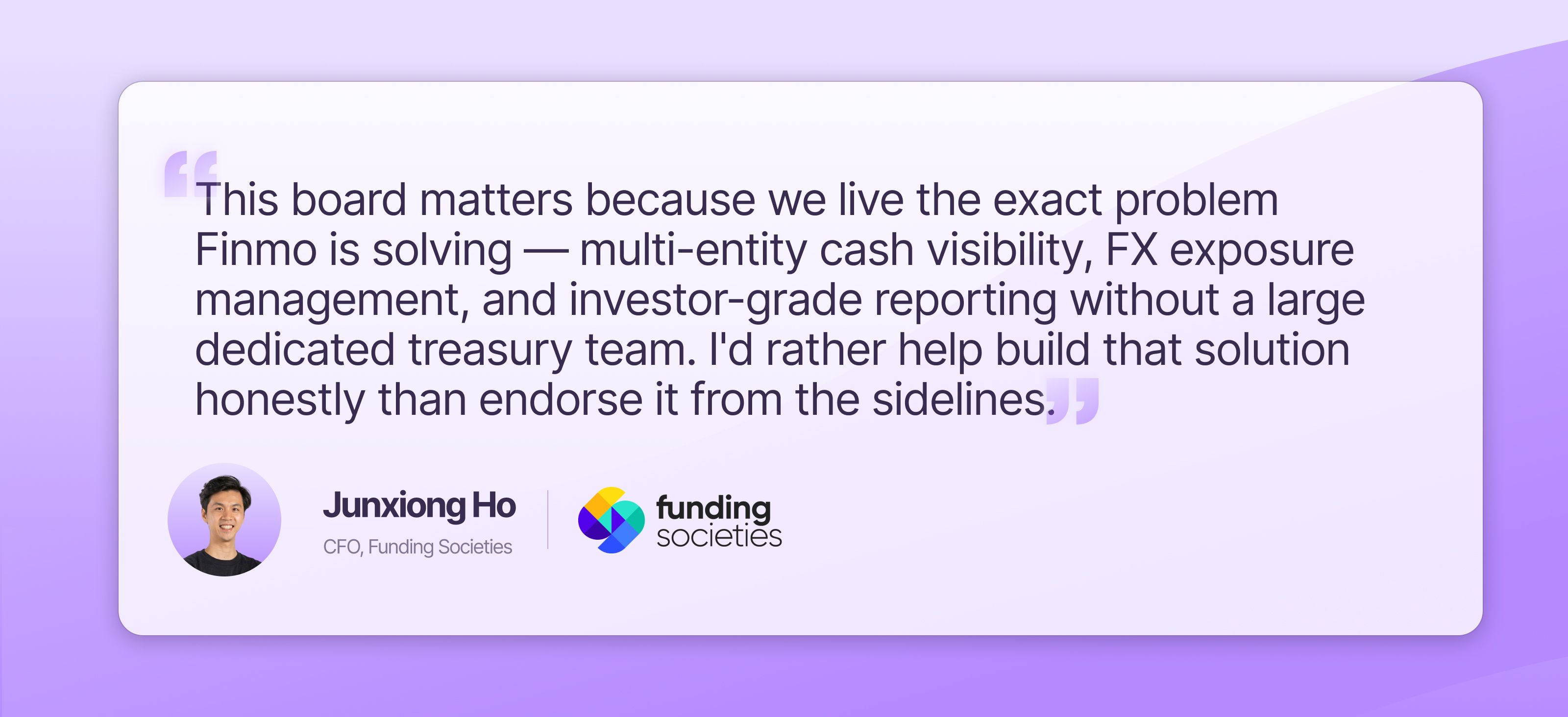 Junxiong Ho CFO | Funding Societies