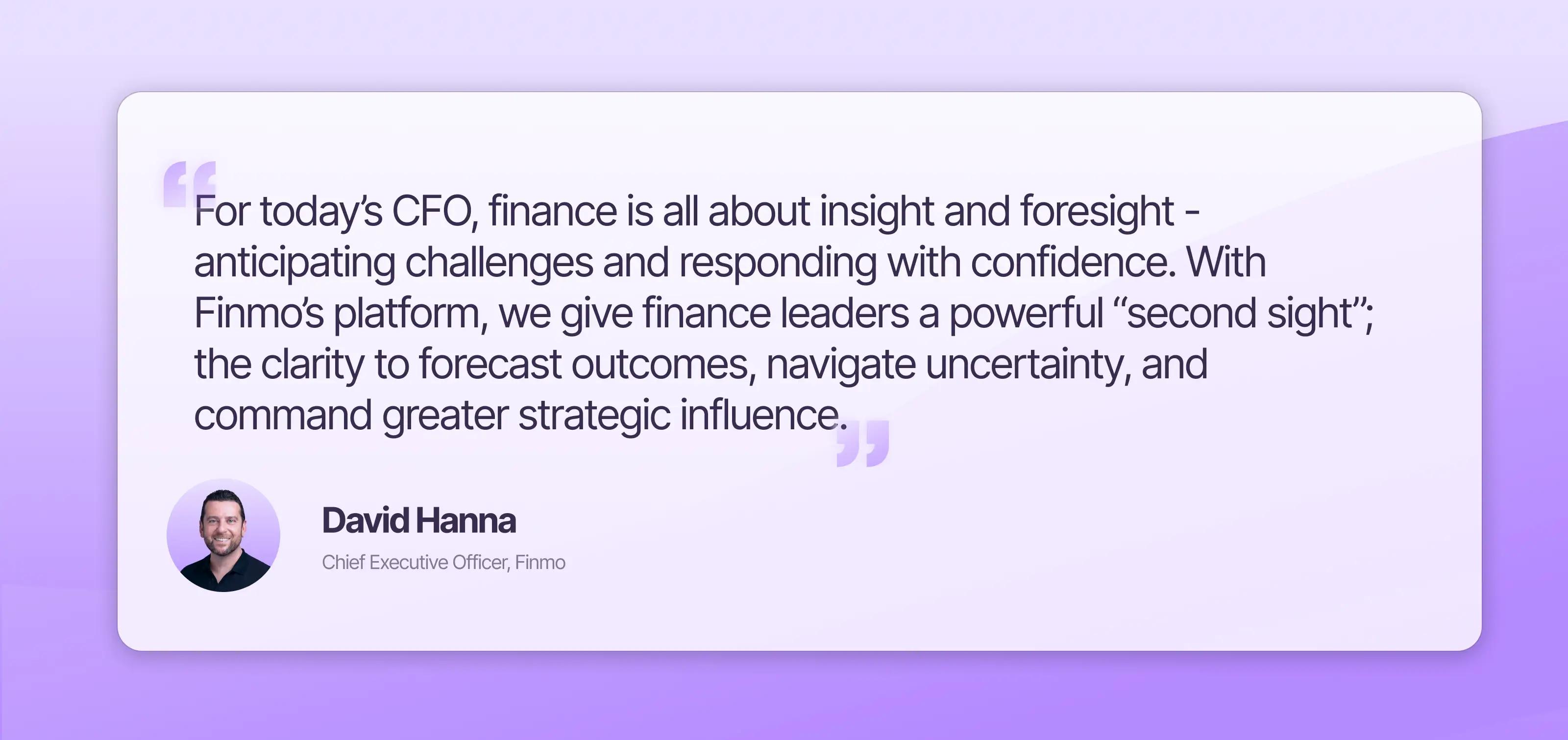 David Hanna, CEO and Co-Founder of Finmo.