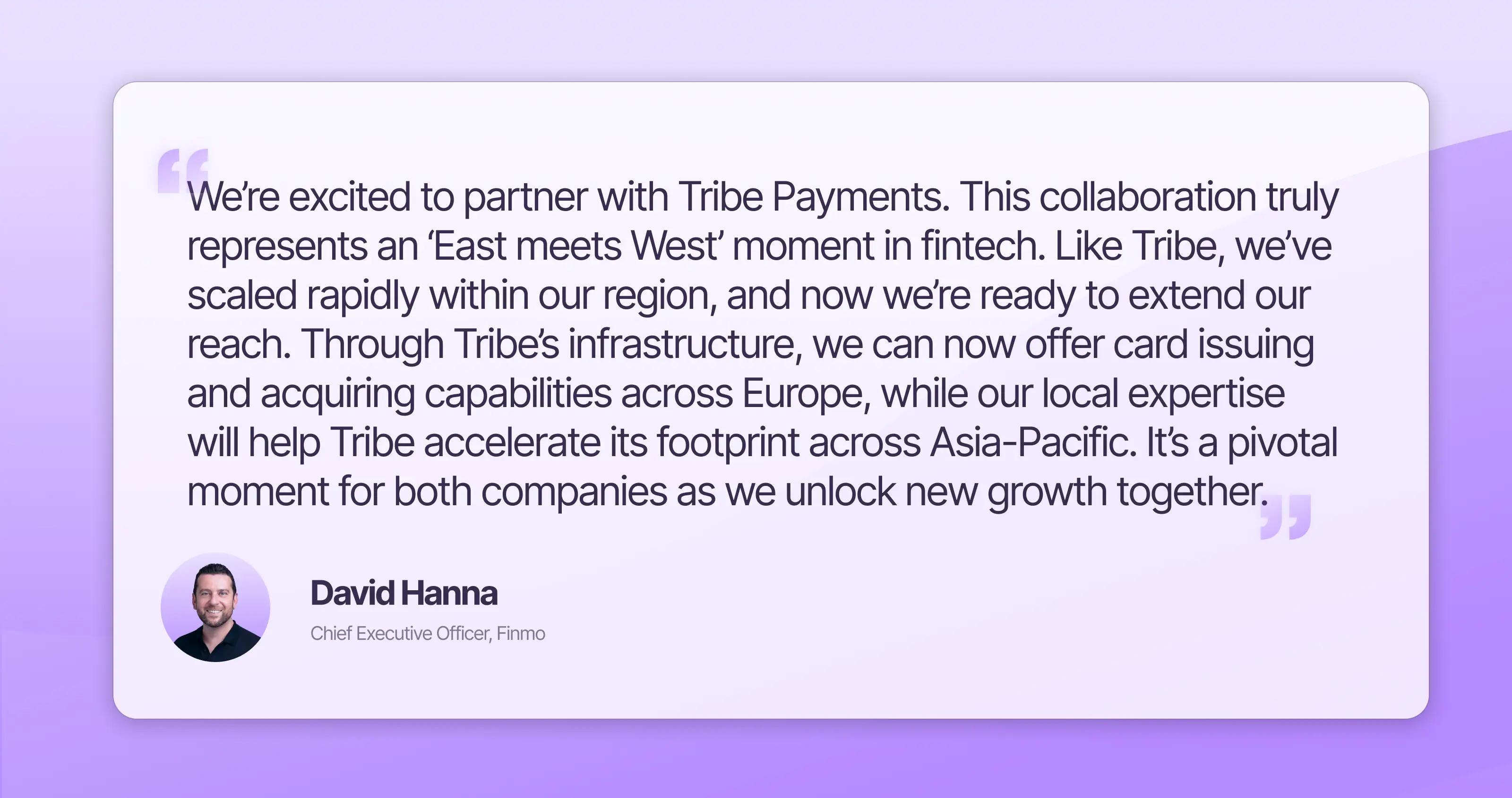 David Hanna CEO, Finmo