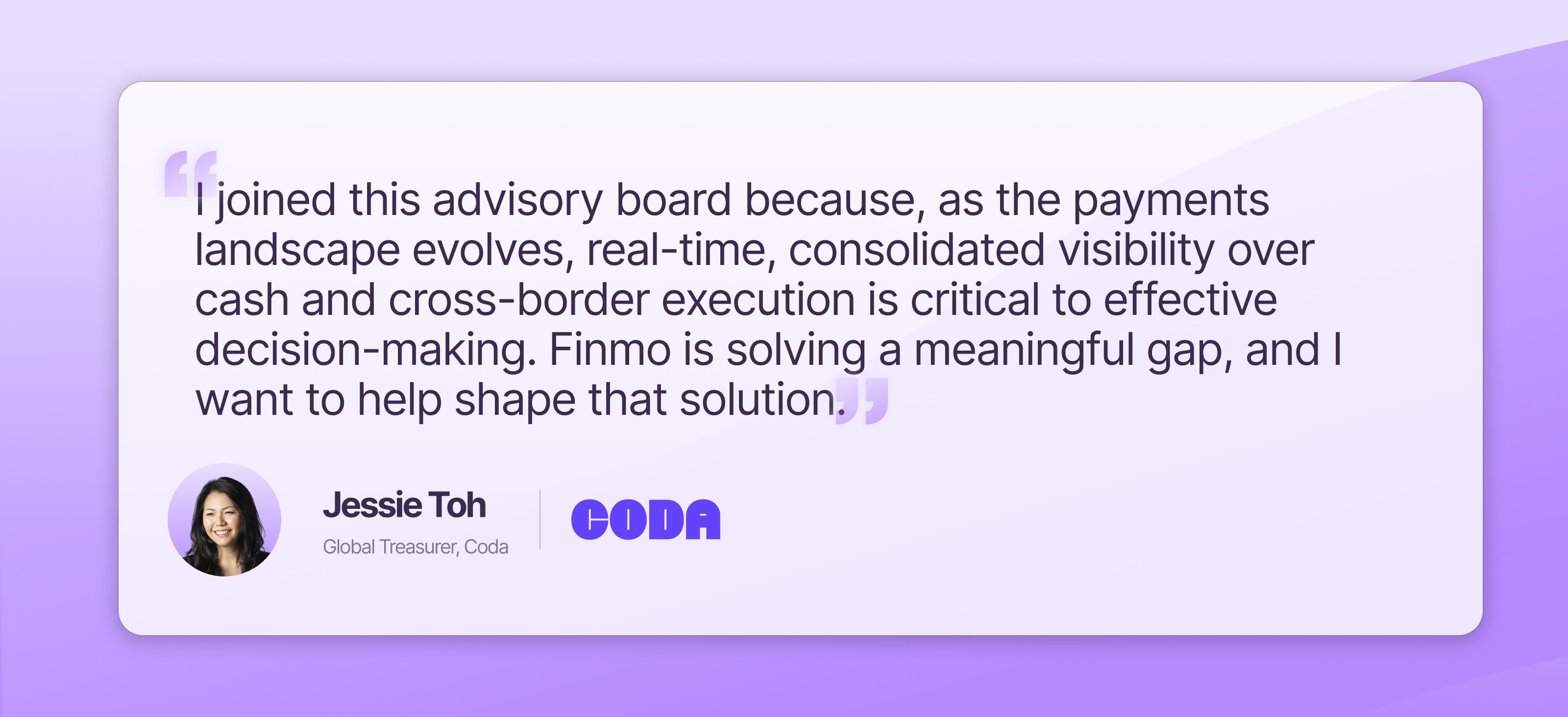 Jessie Toh Global Treasurer | Coda