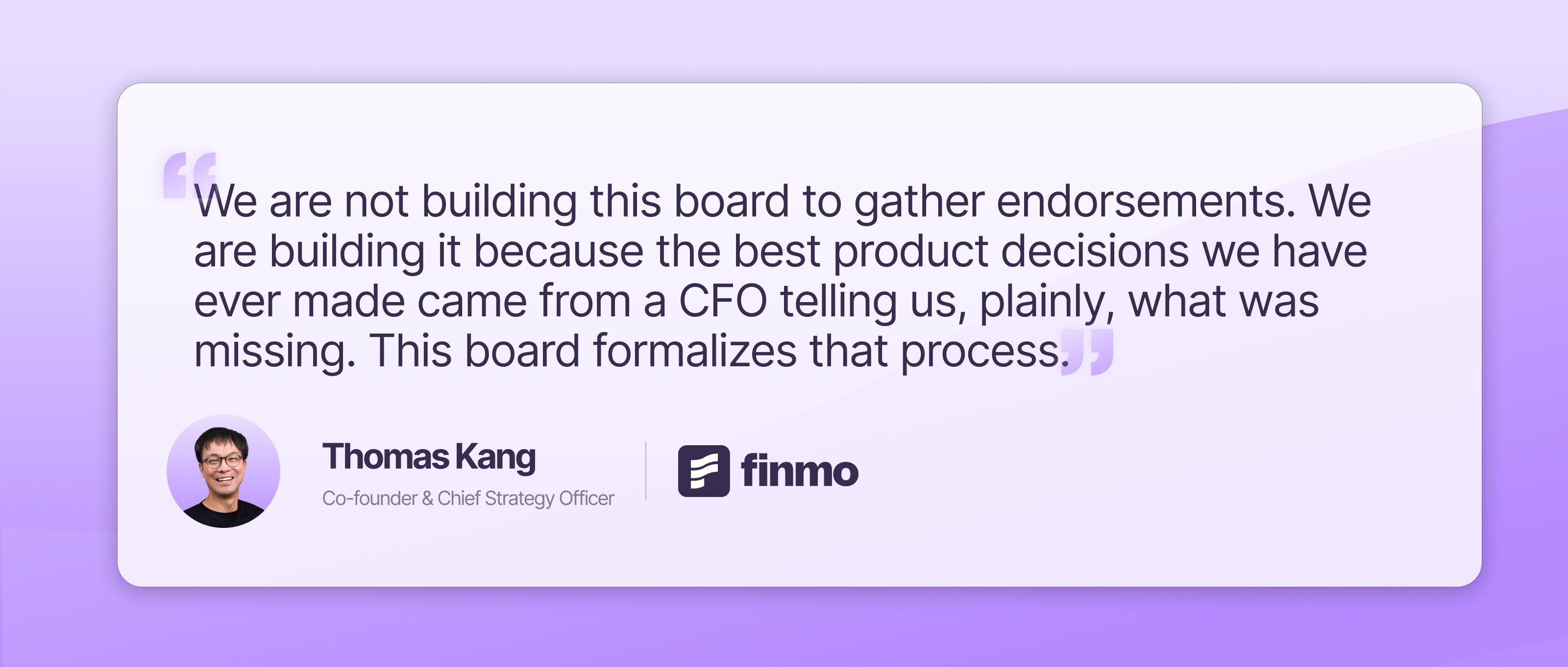 Thomas Kang,Co-founder & Chief Strategy Officer, Finmo.