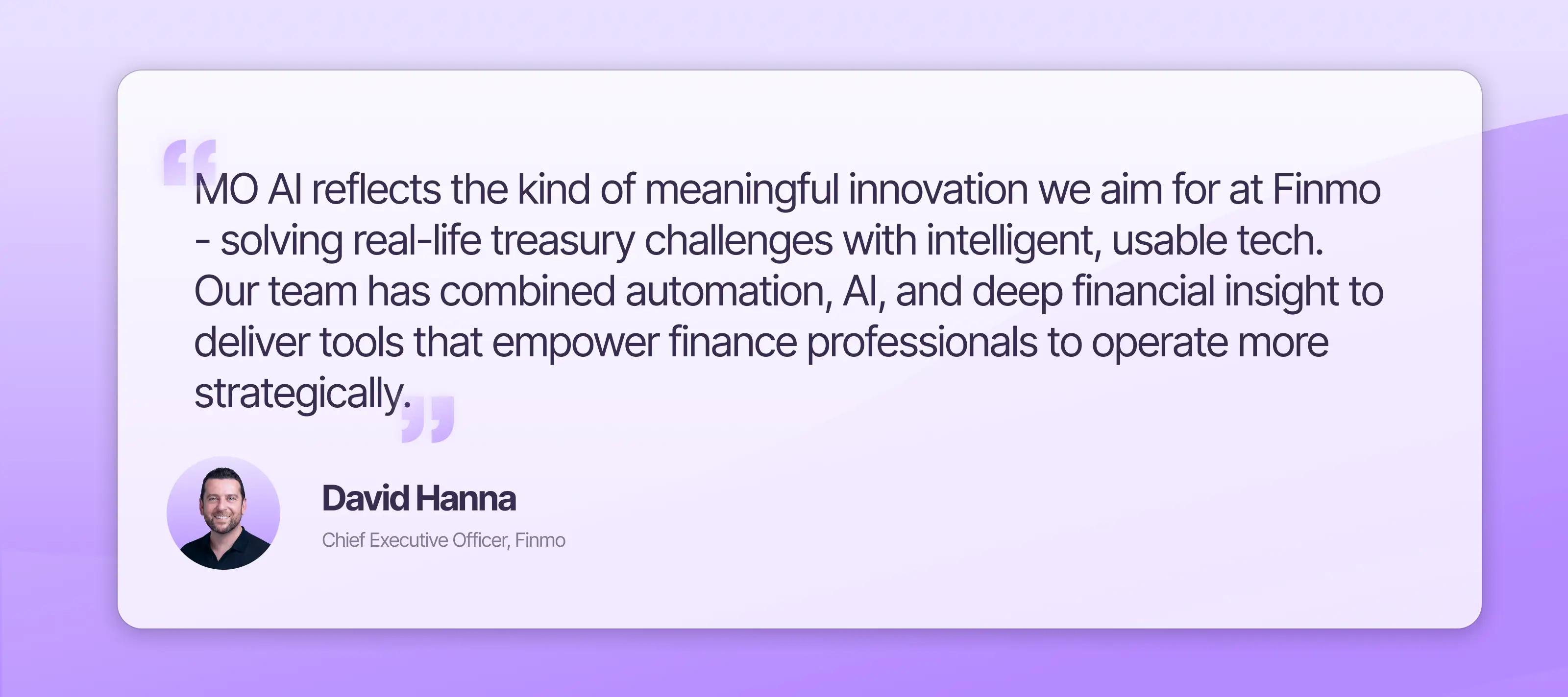 David Hanna CEO, Finmo